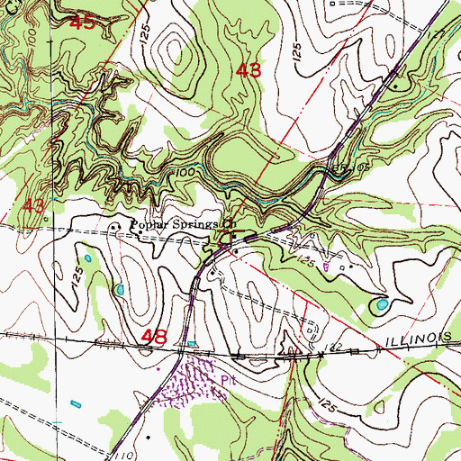 Topographic Map of Poplar Springs Church, LA