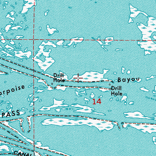 Topographic Map of Porpoise Bayou, LA