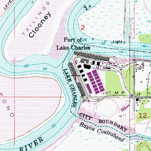 Topographic Map of Port of Lake Charles, LA