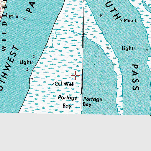 Topographic Map of Portage Bay, LA