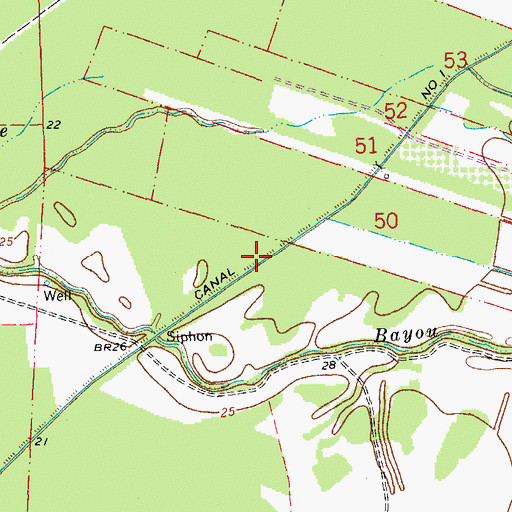 Topographic Map of Portage Canal, LA