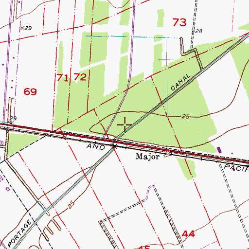 Topographic Map of Portage Canal, LA