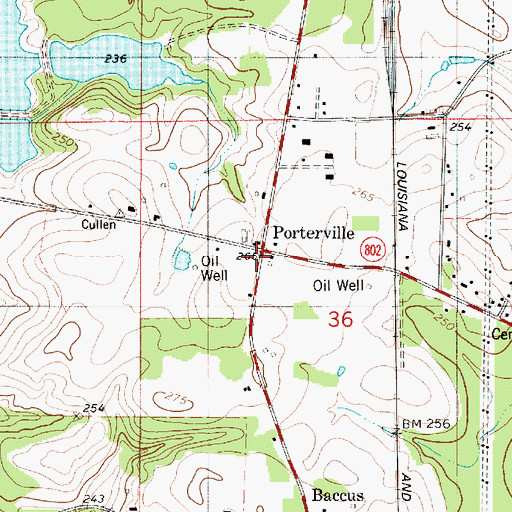 Topographic Map of Porterville, LA