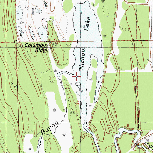 Topographic Map of Possum Bayou, LA