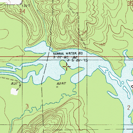 Topographic Map of Potter Creek, LA