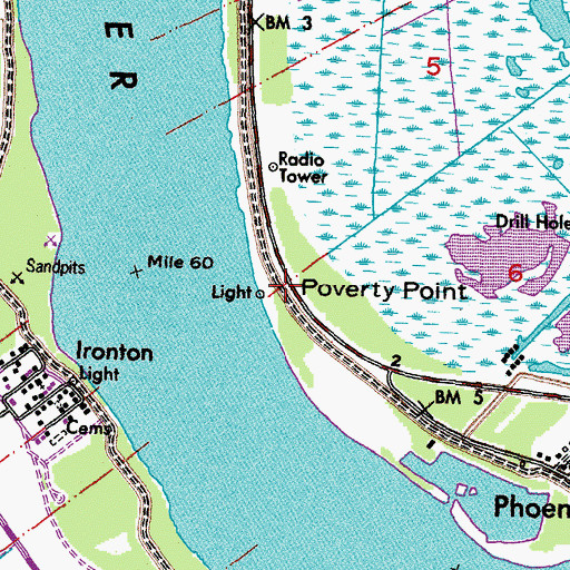 Topographic Map of Poverty Point, LA