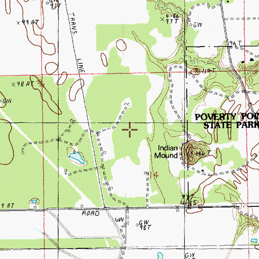 Topographic Map of Poverty Point, LA