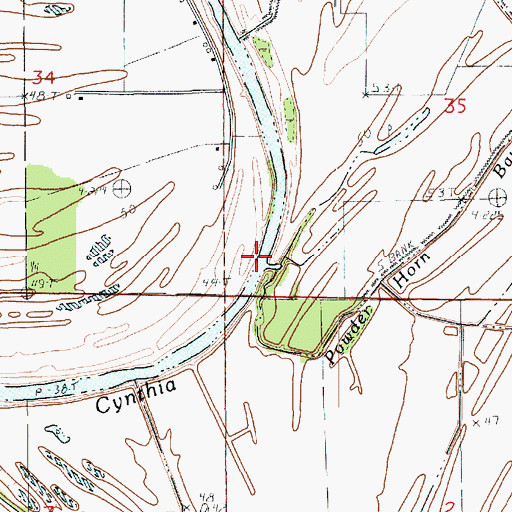 Topographic Map of Powder Horn Bayou, LA