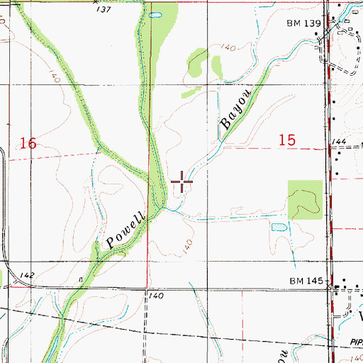 Topographic Map of Powell Bayou, LA