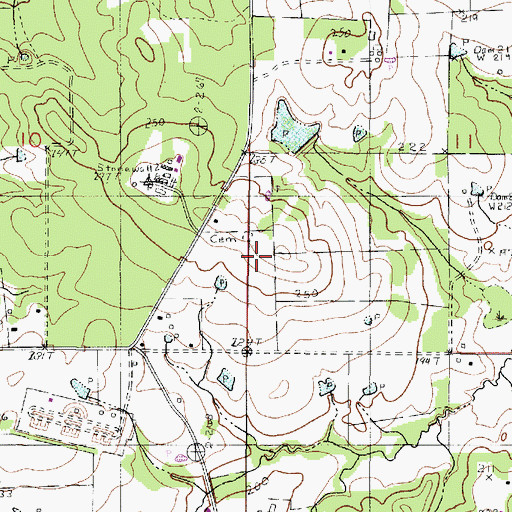 Topographic Map of Powell Cemetery, LA