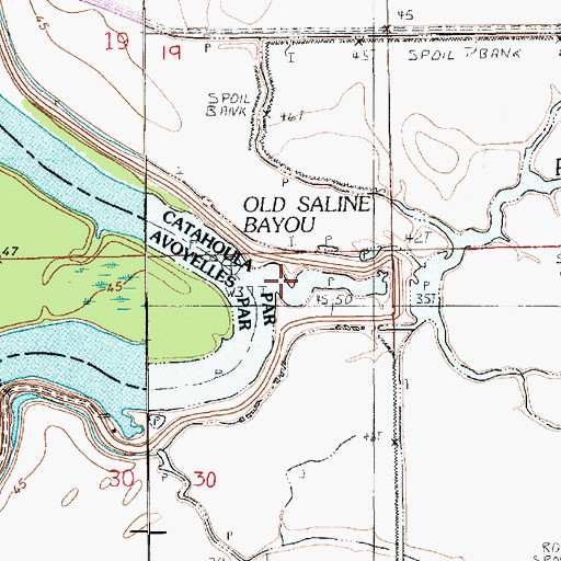 Topographic Map of Powell Cutoff, LA
