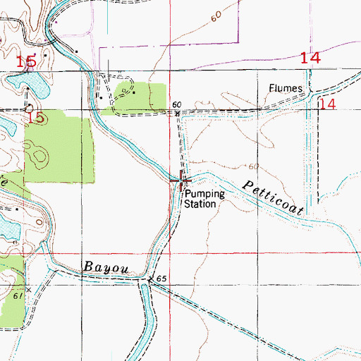 Topographic Map of Prairie Bayou, LA