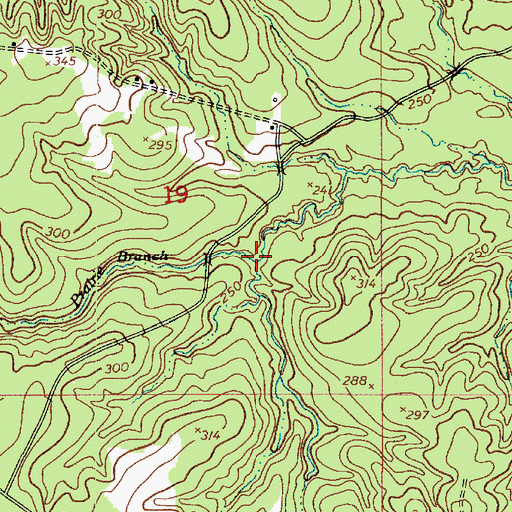 Topographic Map of Prairie Branch, LA