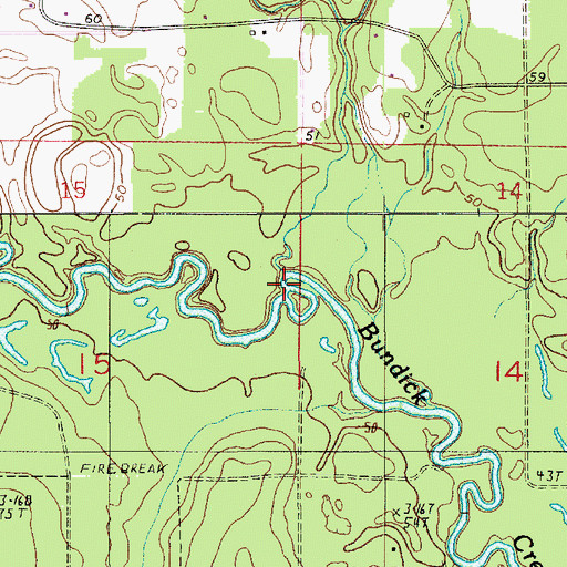 Topographic Map of Prairie Creek, LA
