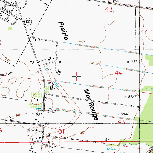 Topographic Map of Prairie Mer Rouge, LA