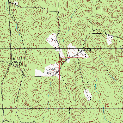 Topographic Map of Pratt Hill Church, LA