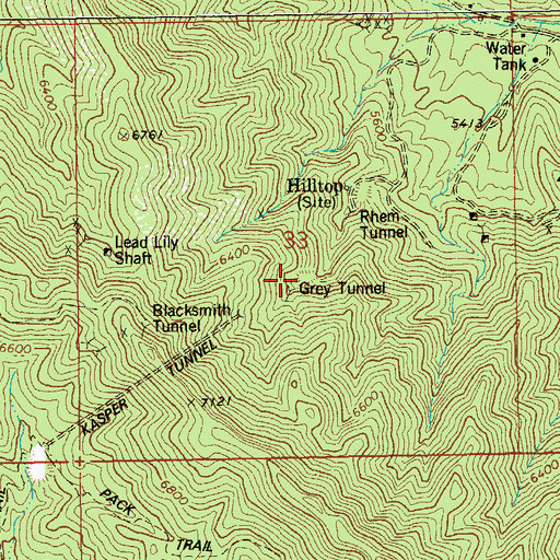 Topographic Map of Grey Tunnel, AZ