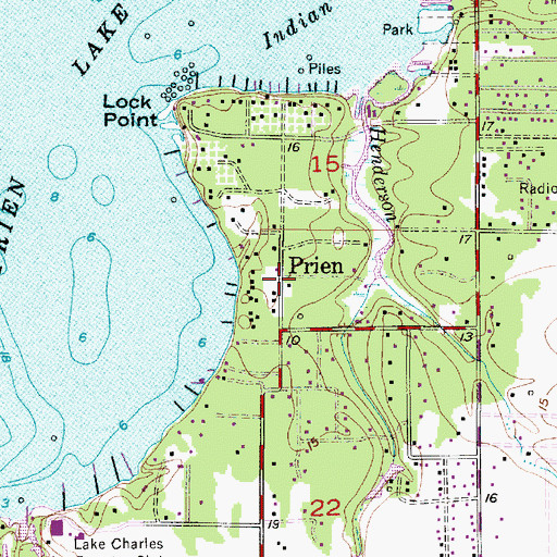 Topographic Map of Prien, LA