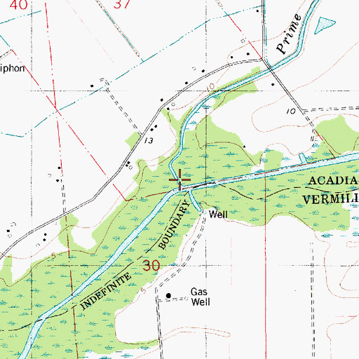 Topographic Map of Prime Gully, LA