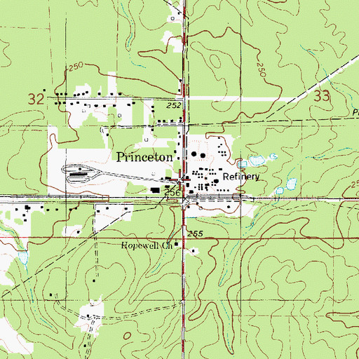 Topographic Map of Princeton, LA