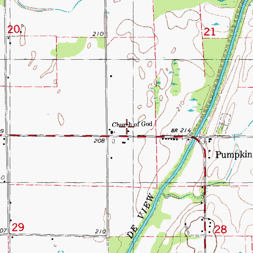 Topographic Map of Pumpkin Bend School, AR