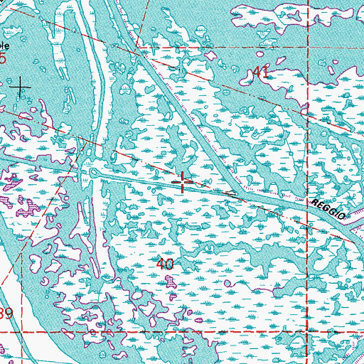Topographic Map of Promised Land Canal, LA