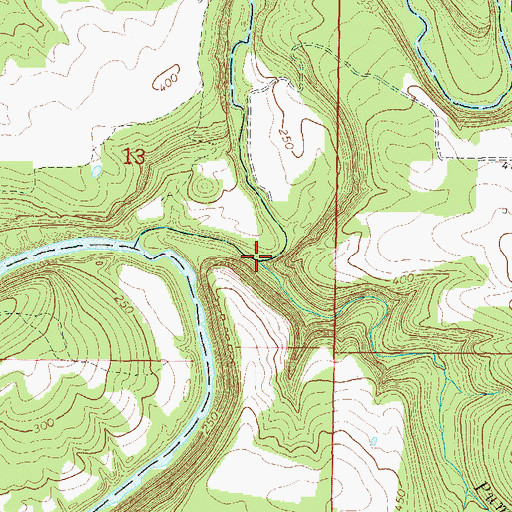 Topographic Map of Pumpkin Branch, AR