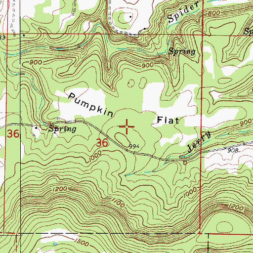 Topographic Map of Pumpkin Flat, AR