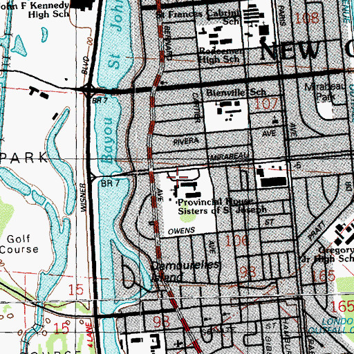 Topographic Map of Provincial House Sisters of Saint Joseph, LA