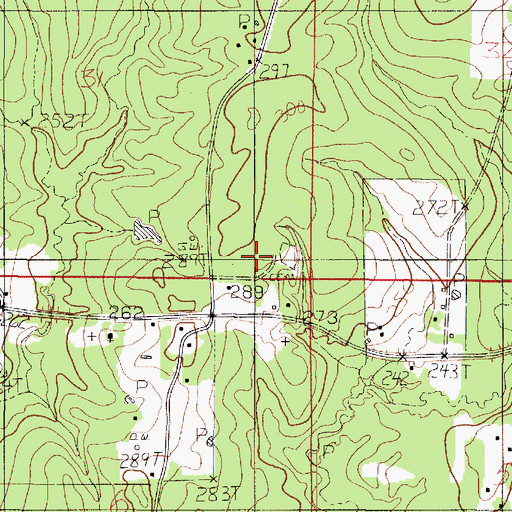 Topographic Map of Prude Cemetery, LA