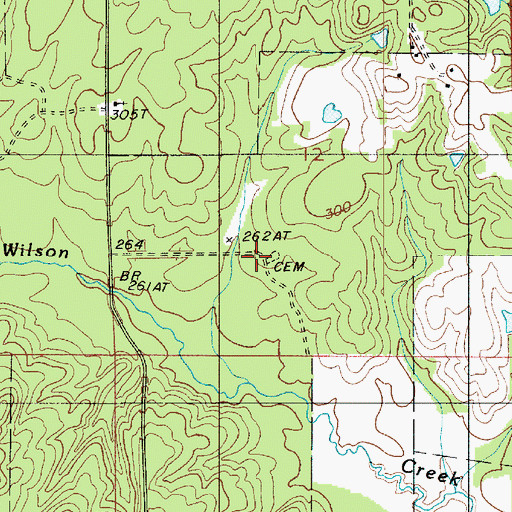 Topographic Map of Pruitt Cemetery, LA