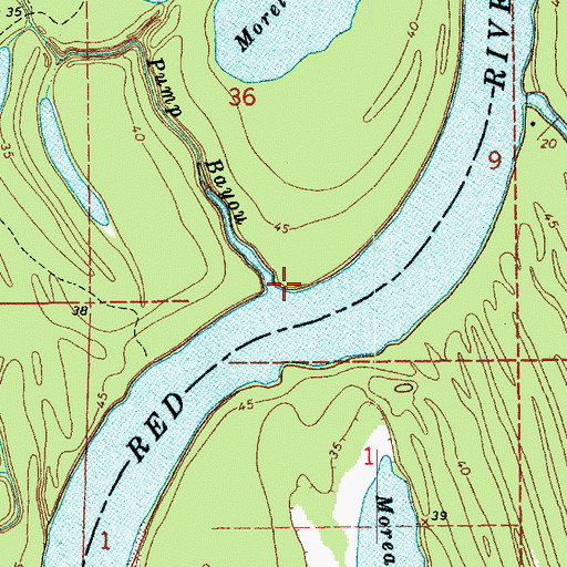 Topographic Map of Pump Bayou, LA