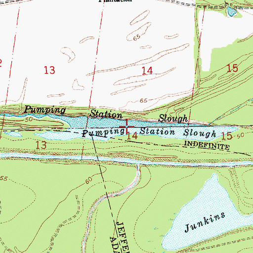 Topographic Map of Pumping Station Slough, LA