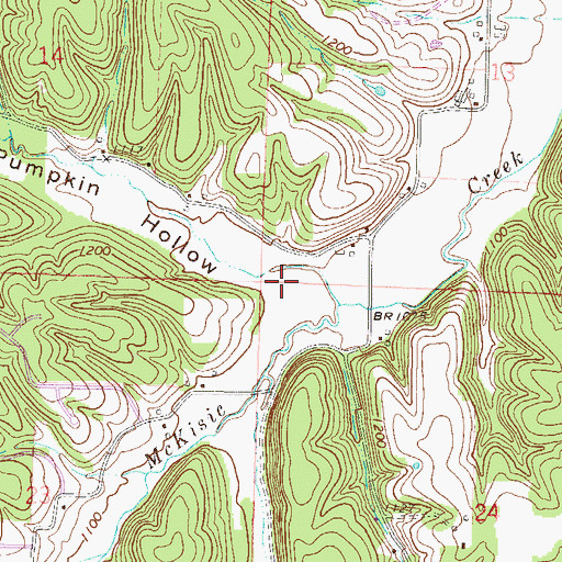 Topographic Map of Pumpkin Hollow, AR