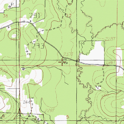Topographic Map of Pyle Cemetery, LA