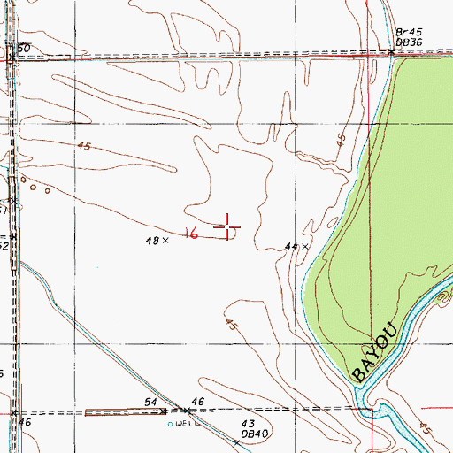 Topographic Map of Quinn Bayou Oil Field, LA
