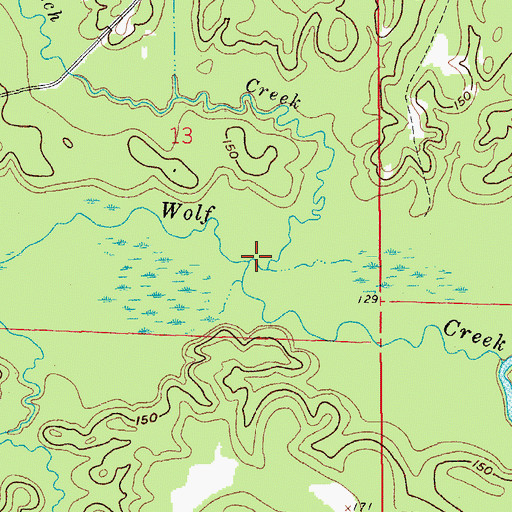 Topographic Map of Punch Creek, AR