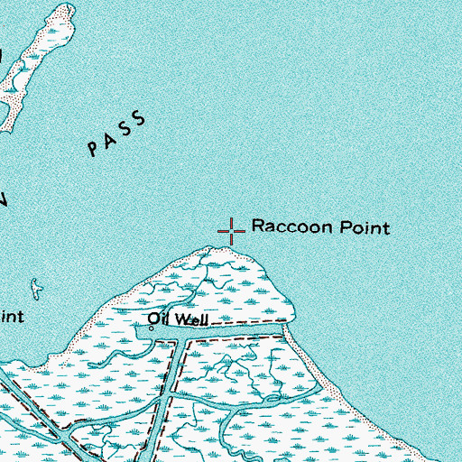 Topographic Map of Raccoon Point, LA