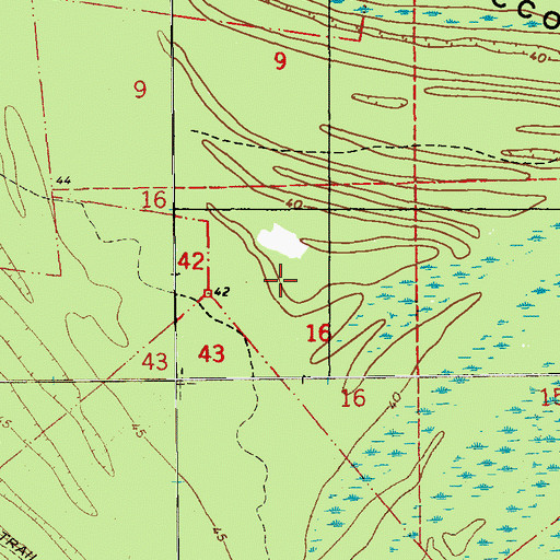 Topographic Map of Raccourci Island, LA