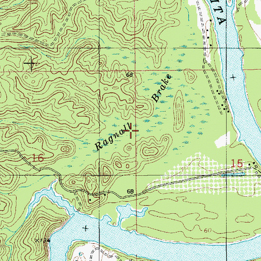 Topographic Map of Ragnall Brake, LA