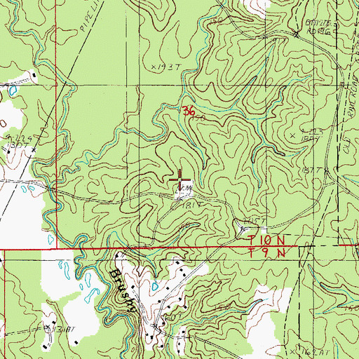 Topographic Map of Randall Cemetery, LA