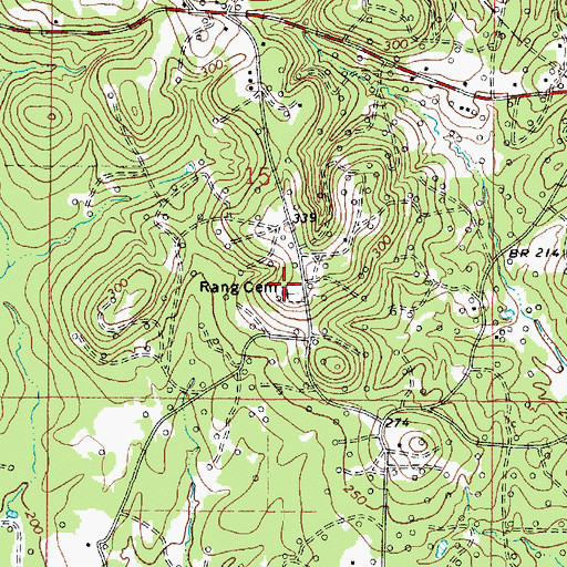 Topographic Map of Rang Cemetery, LA