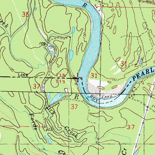 Topographic Map of Rankin Mill Creek, LA