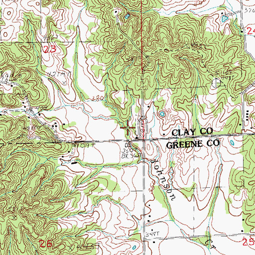 Topographic Map of Purcel Church, AR