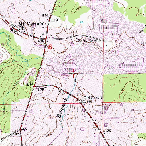 Topographic Map of Rawls Branch, LA
