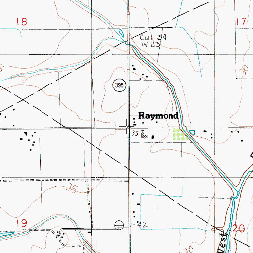 Topographic Map of Raymond, LA
