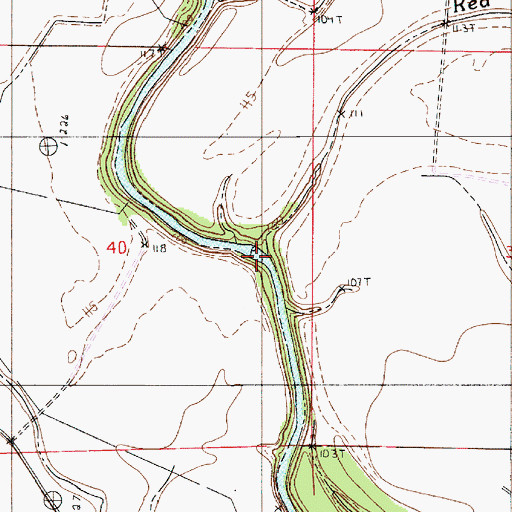 Topographic Map of Red Bayou, LA