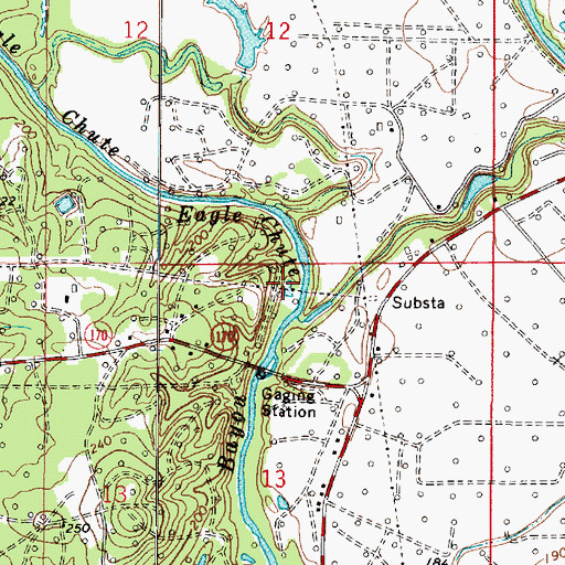 Topographic Map of Red Bayou, LA