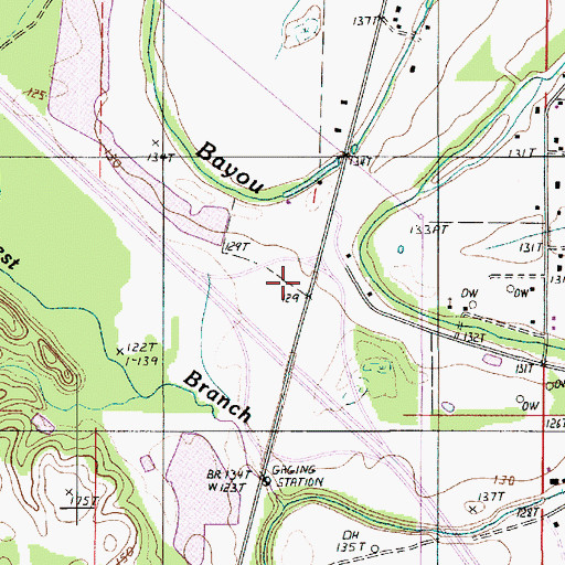Topographic Map of Red Bayou Church, LA