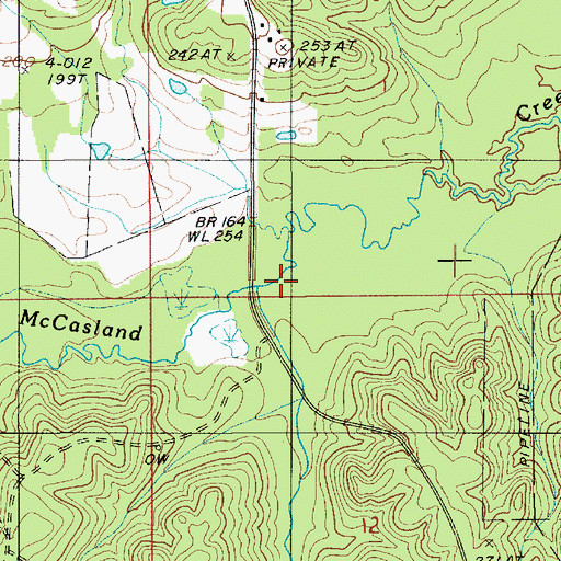 Topographic Map of Red Creek, LA